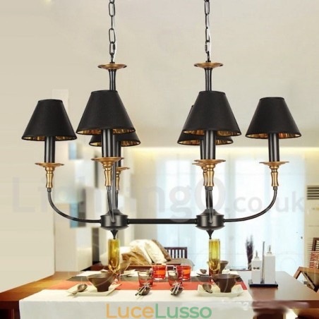 Lampadario a 6 luci in stile retrò contemporaneo a forma di candela Lampadario a 6 luci in stile retrò contemporaneo a forma di candela