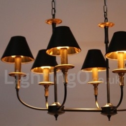 Lampadario a 6 luci in stile retrò contemporaneo a forma di candela