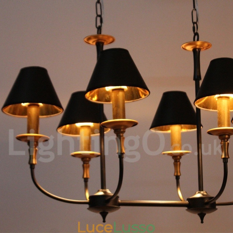 Lampadario a 6 luci in stile retrò contemporaneo a forma di candela