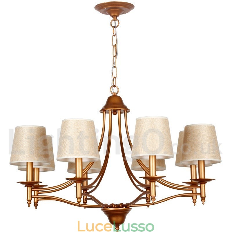 Lampadario a candela in stile mediterraneo retrò rustico a 8 luci