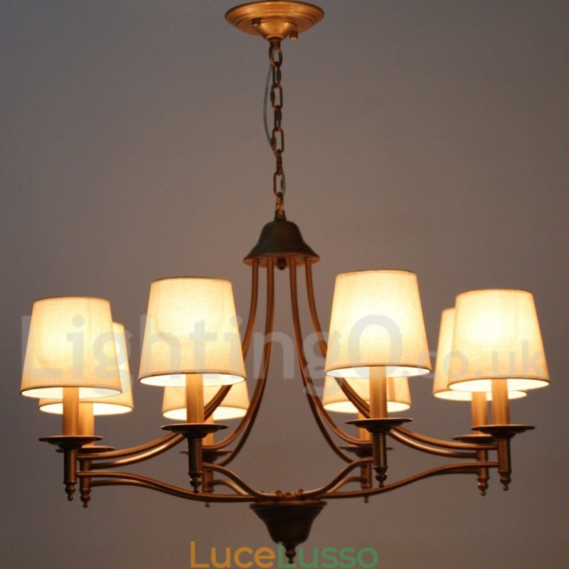 Lampadario a candela in stile mediterraneo retrò rustico a 8 luci