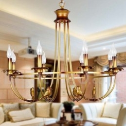 Lampadario in stile rustico retrò a 8 luci