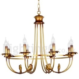 Lampadario in stile rustico retrò a 8 luci