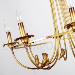 Lampadario in stile rustico retrò a 8 luci