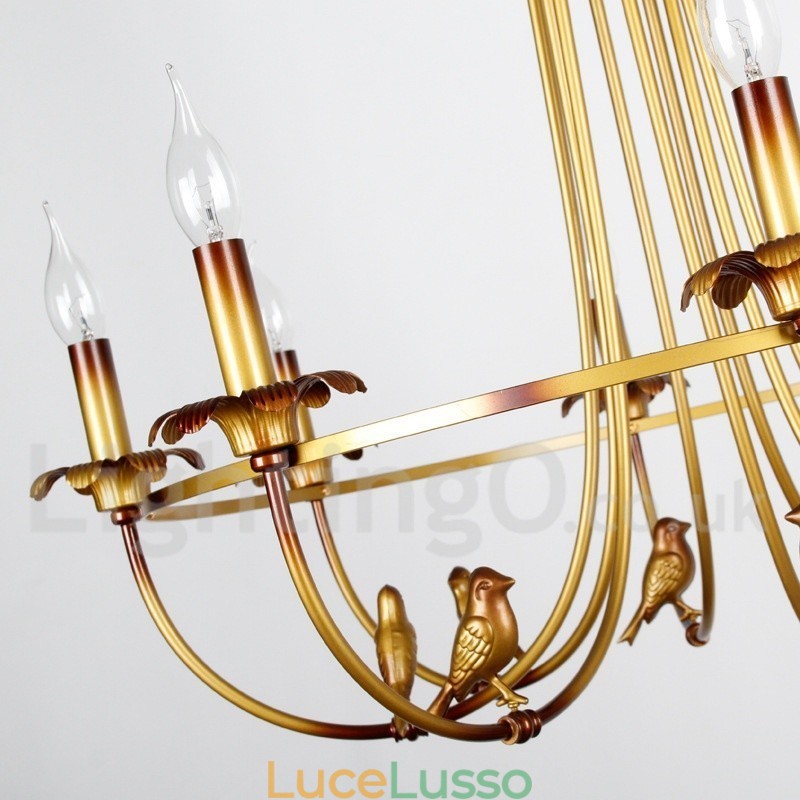 Lampadario in stile rustico retrò a 8 luci