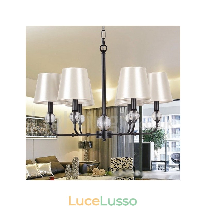 Lampadario in stile rustico retrò contemporaneo a 6 luci