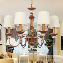 Lampadario in stile retrò rustico nero a 6 luci