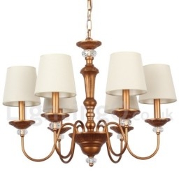 Lampadario in stile retrò rustico nero a 6 luci