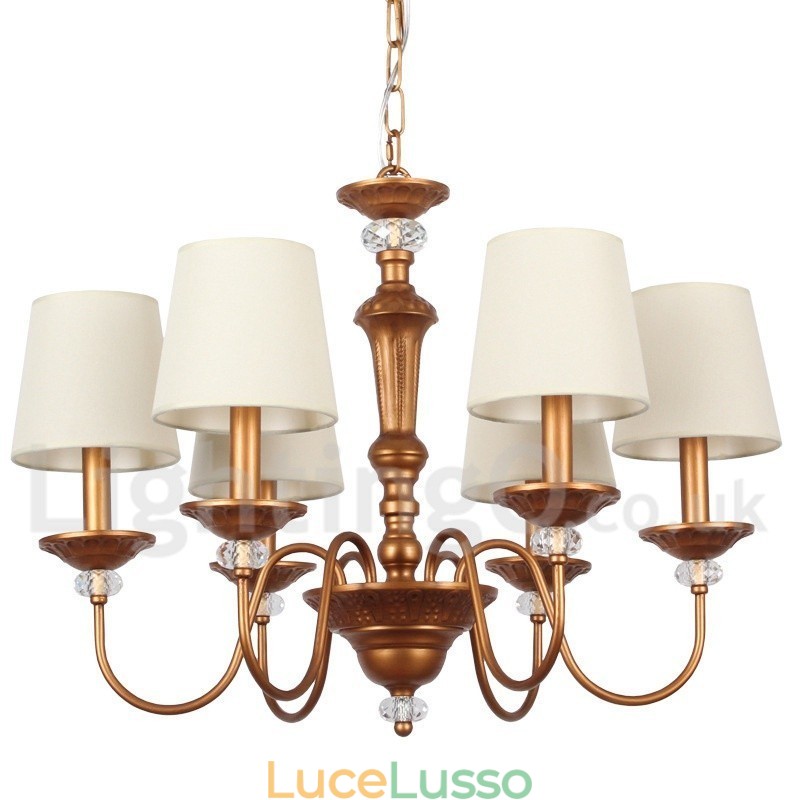 Lampadario in stile retrò rustico nero a 6 luci