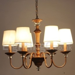 Lampadario in stile retrò rustico nero a 6 luci