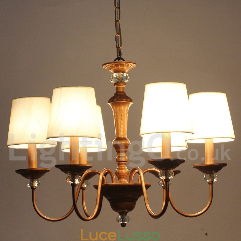 Lampadario in stile retrò rustico nero a 6 luci