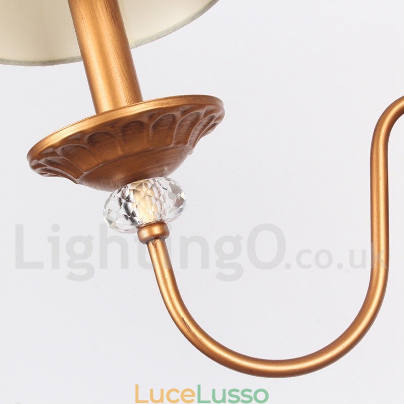 Lampadario in stile retrò rustico nero a 6 luci