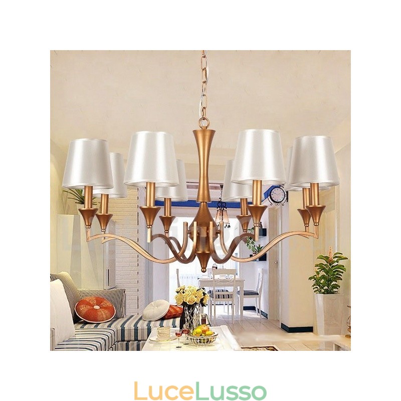 Lampadario a 8 luci in stile candela