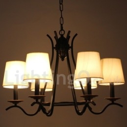 Lampadario a 6 luci in stile candela retrò contemporaneo nero