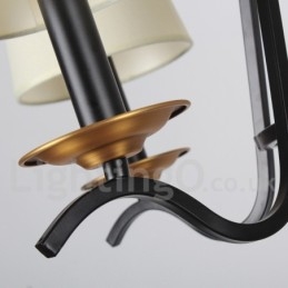 Lampadario a 6 luci in stile candela retrò contemporaneo nero