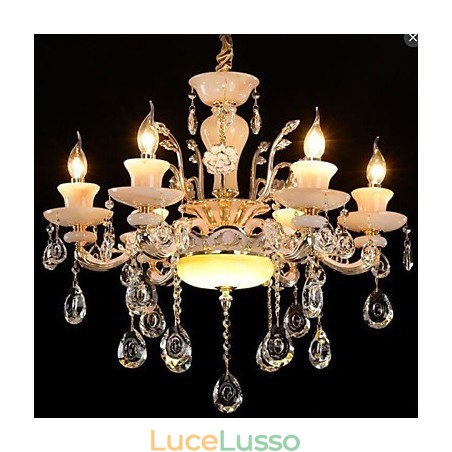 Pendente in stile europeo in lega di zinco con imitazione di giada e cristallo Pendente in stile europeo in lega di zinco con imitazione di giada e cristallo