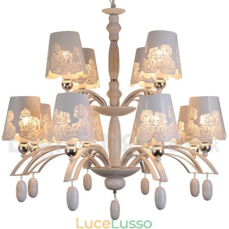 Lampadario grande in stile candela a 2 livelli, rustico retrò nero, 12 luci Lampadario grande in stile candela a 2 livelli, rustico retrò nero, 12 luci