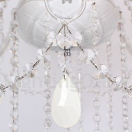 Lampadario a 6 luci in stile candela di cristallo bianco K9
