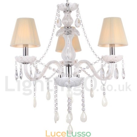 Lampadario a 3 luci in stile candela di cristallo bianco K9 Lampadario a 3 luci in stile candela di cristallo bianco K9