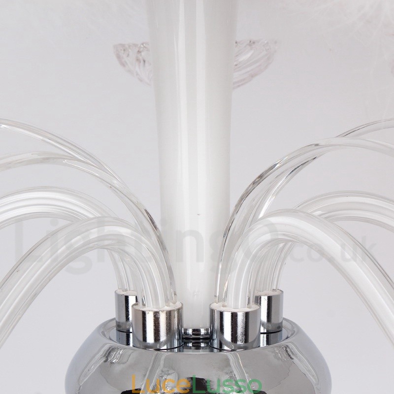 Lampadario a 5 luci in stile candela in cristallo K9 bianco contemporaneo
