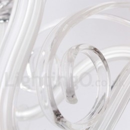 Lampadario a 5 luci in stile candela in cristallo K9 bianco contemporaneo
