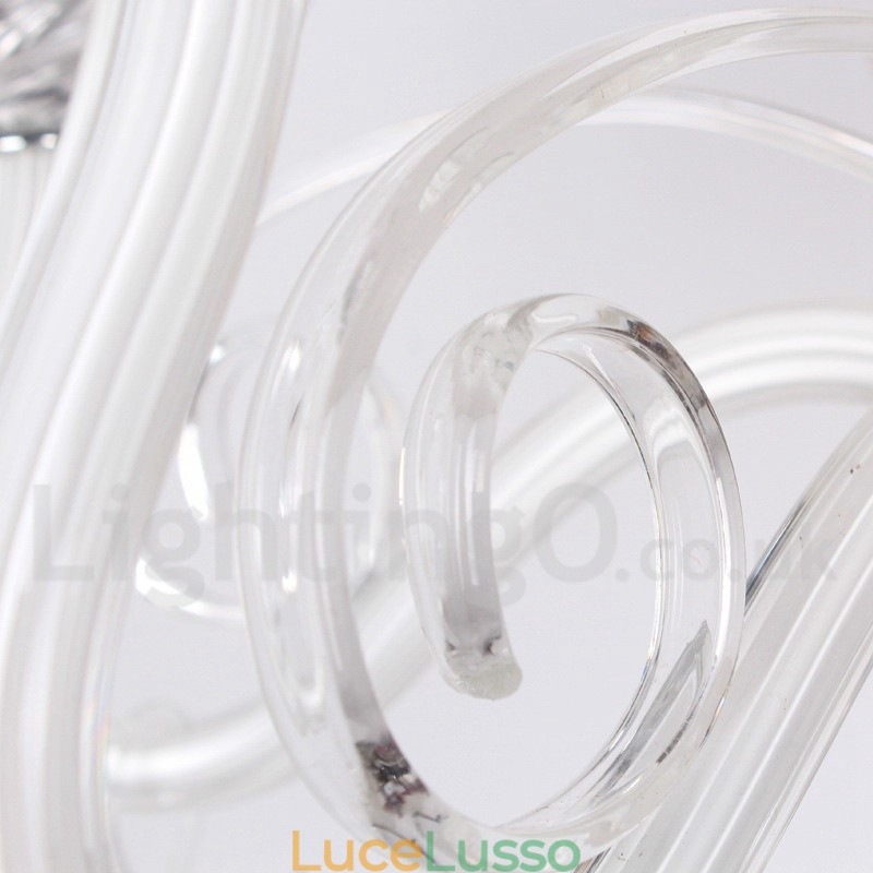 Lampadario a 5 luci in stile candela in cristallo K9 bianco contemporaneo