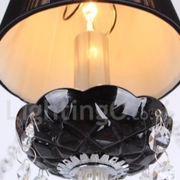 Lampadario a candela in cristallo K9 spazzolato nero contemporaneo a 8 luci