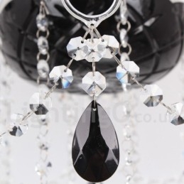 Lampadario a candela in cristallo K9 spazzolato nero contemporaneo a 8 luci