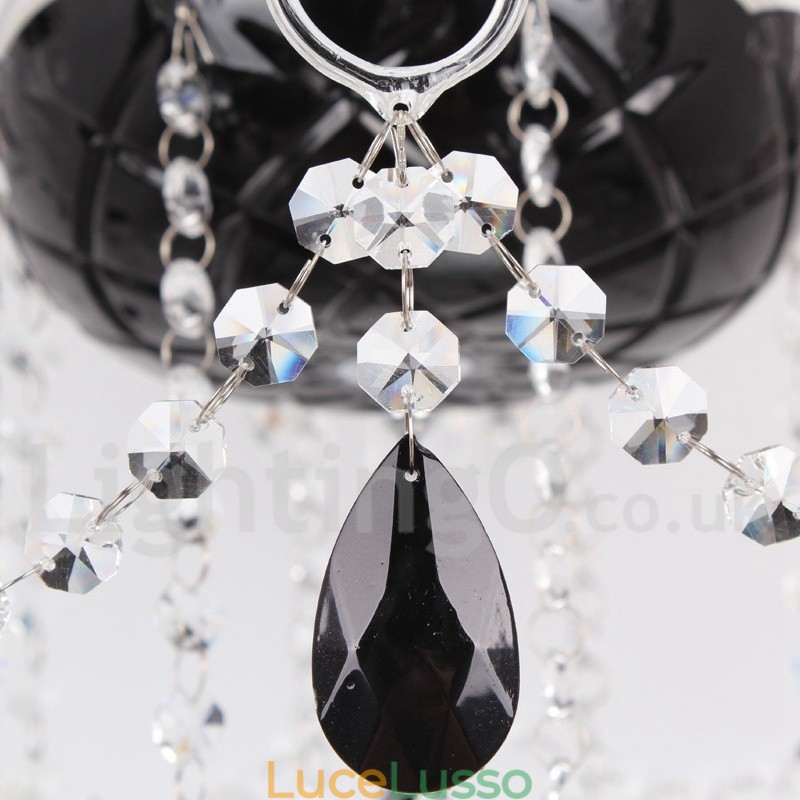 Lampadario a candela in cristallo K9 spazzolato nero contemporaneo a 8 luci