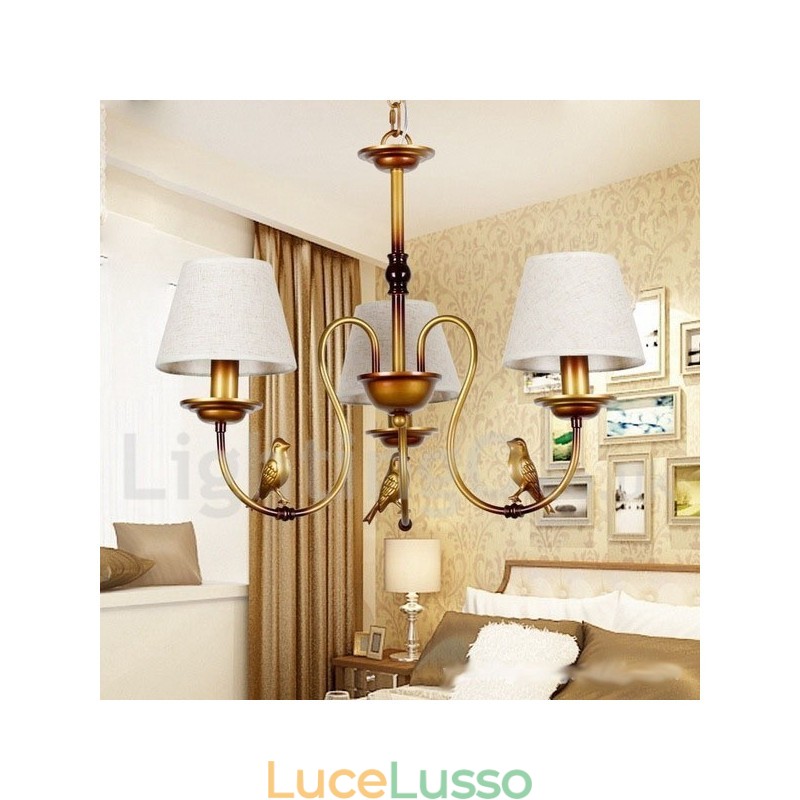 Lampadario a 3 luci in stile rustico retrò moderno contemporaneo