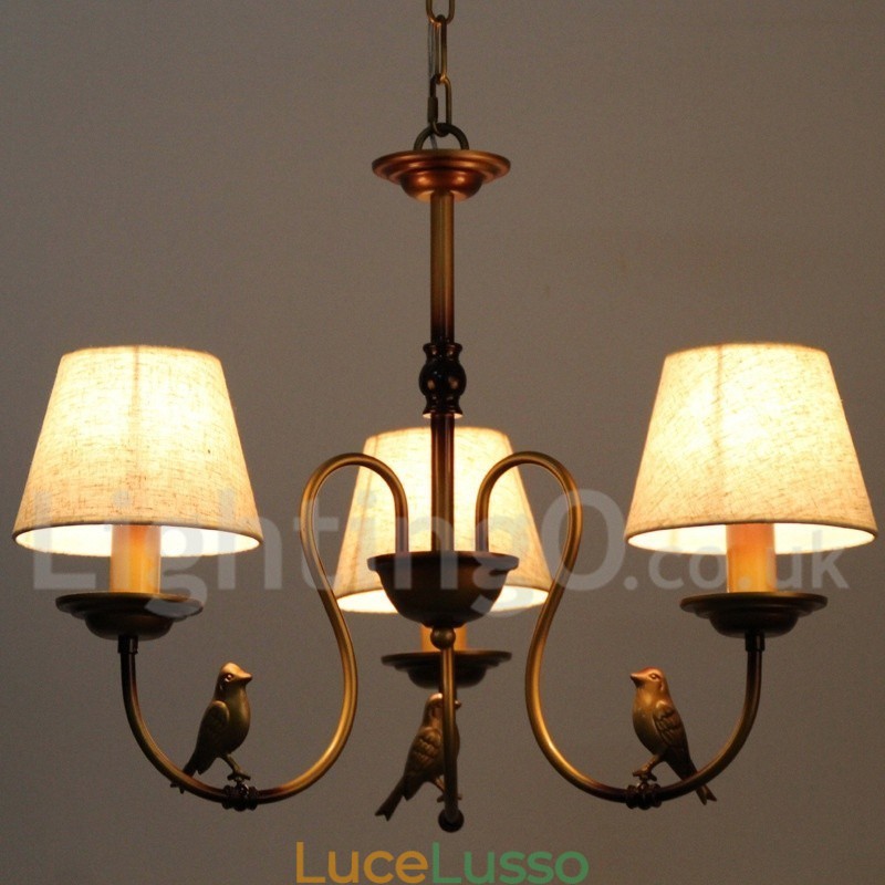 Lampadario a 3 luci in stile rustico retrò moderno contemporaneo