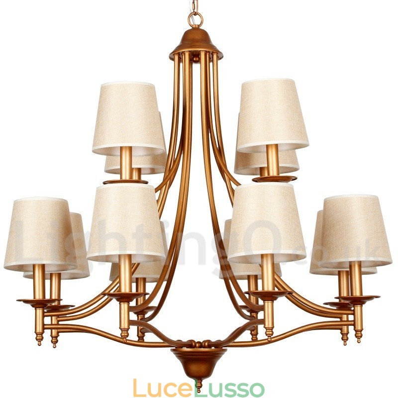 Lampadario a candela in stile mediterraneo retrò rustico a 12 luci