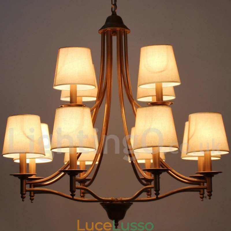 Lampadario a candela in stile mediterraneo retrò rustico a 12 luci