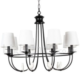 Lampadario a 8 luci in stile retrò nero mediterraneo rustico contemporaneo a candela