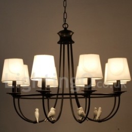 Lampadario a 8 luci in stile retrò nero mediterraneo rustico contemporaneo a candela