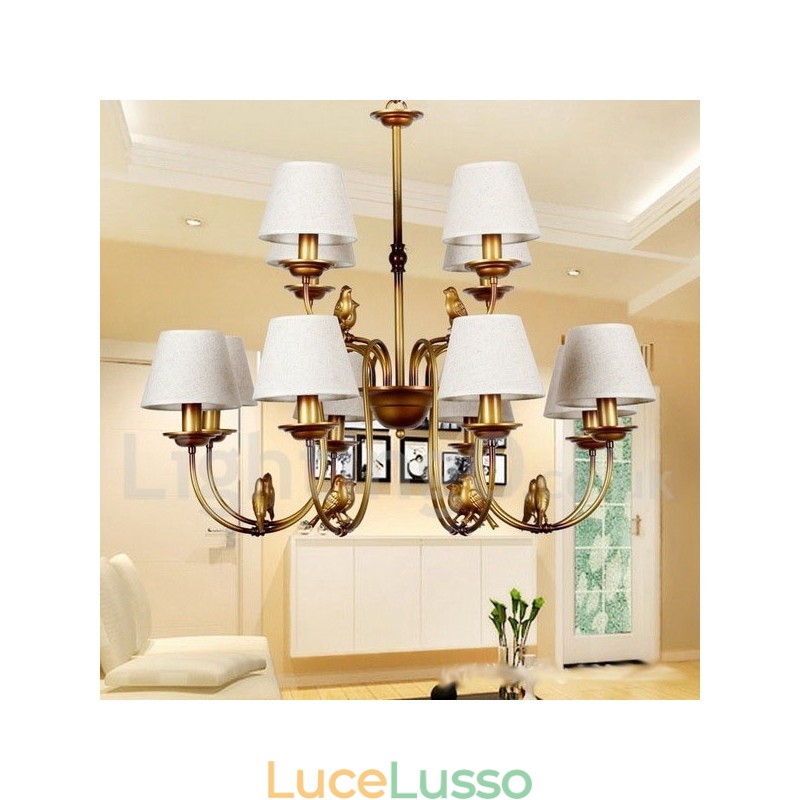 Lampadario in stile retrò rustico contemporaneo moderno a 12 luci