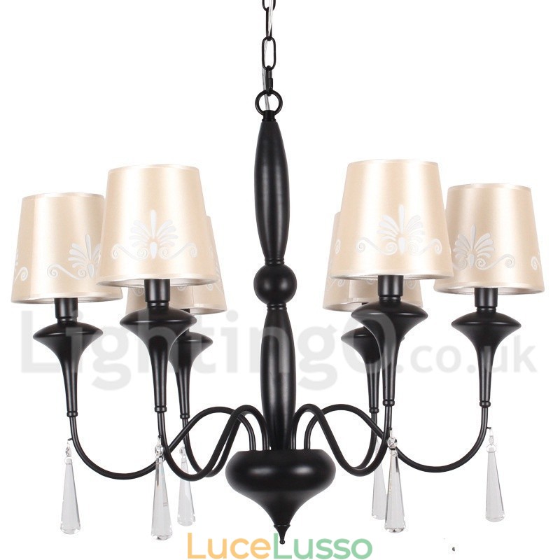 Lampadario a 6 luci in stile mediterraneo a forma di candela