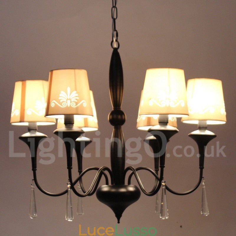 Lampadario a 6 luci in stile mediterraneo a forma di candela