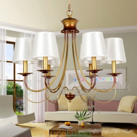Lampadario a candela in stile mediterraneo rustico e moderno, stile contemporaneo, a 6 luci Lampadario a candela in stile mediterraneo rustico e moderno, stile contemporaneo, a 6 luci