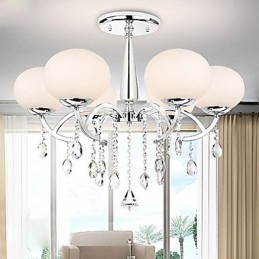 Lampadario moderno contemporaneo in metallo elettroplaccato in cristallo