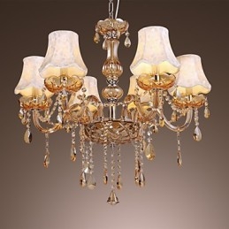 Lampadario di lusso in stile europeo a 6 luci con cristallo K9