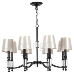 Lampadario a 8 luci in stile candela retrò contemporaneo nero