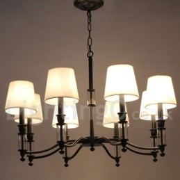 Lampadario a 8 luci in stile candela retrò contemporaneo nero