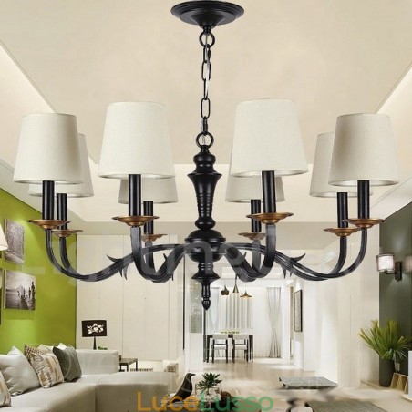 Lampadario in stile retrò a 8 luci