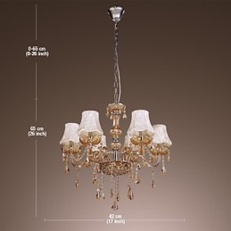Lampadario di lusso in stile europeo a 6 luci con cristallo K9