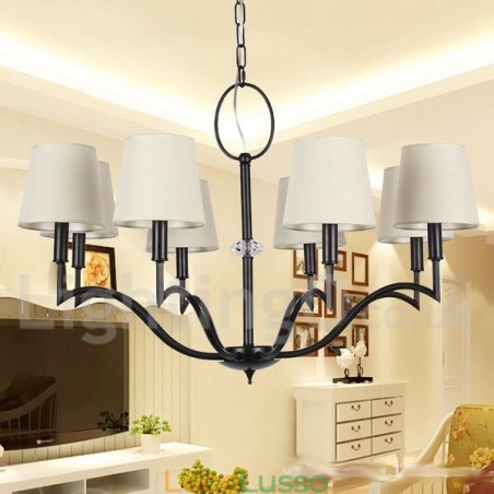 Lampadario moderno contemporaneo a 8 luci in stile candela Lampadario moderno contemporaneo a 8 luci in stile candela