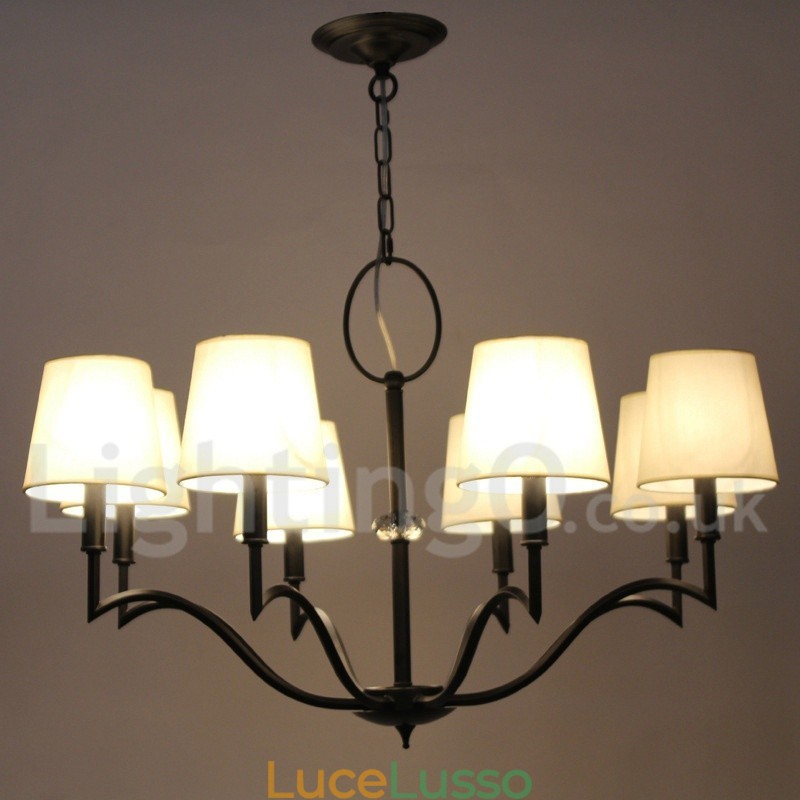 Lampadario moderno contemporaneo a 8 luci in stile candela