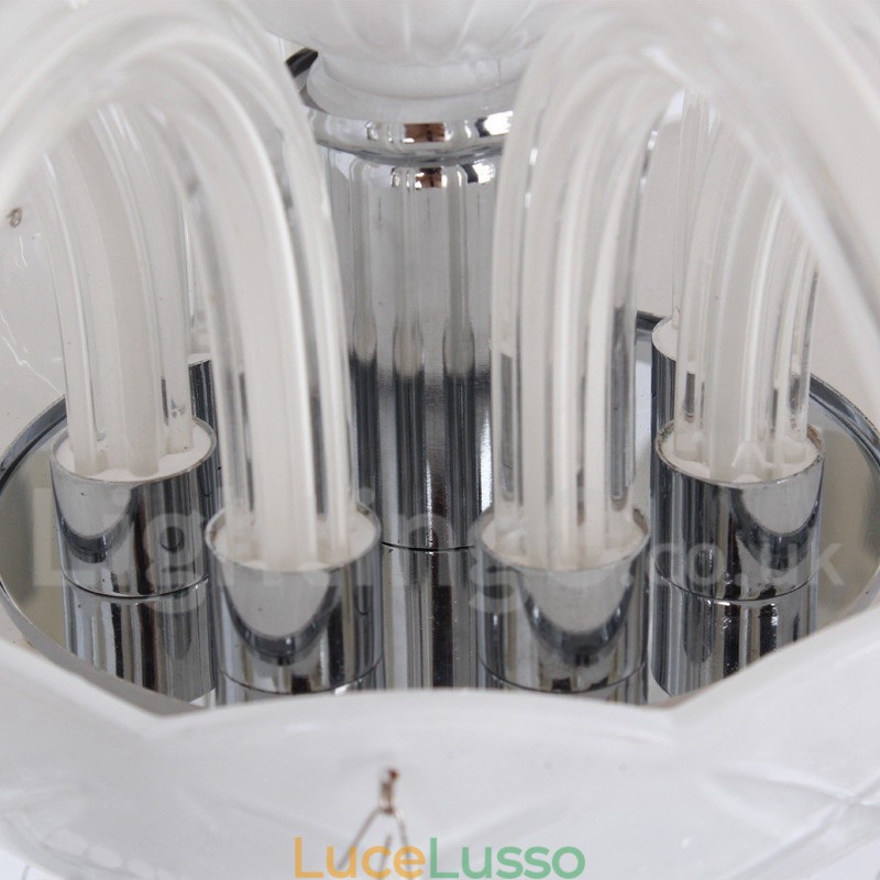 Lampadario a forma di candela in cristallo bianco K9 a 8 luci