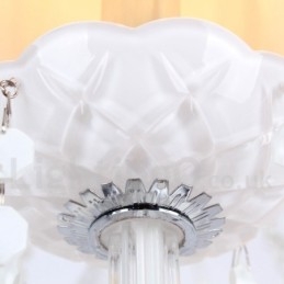 Lampadario a forma di candela in cristallo bianco K9 a 8 luci