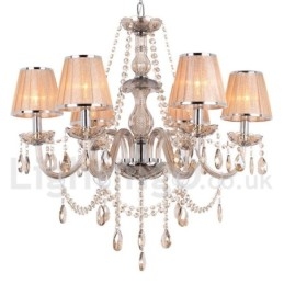 Lampadario a 6 luci in stile candela di cristallo K9